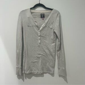 PINK Victoria's Secret Shimmery Gray Top